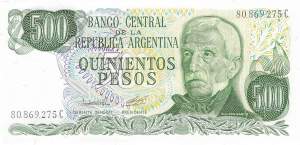 Argentinien p303b-2 C 500 Pesos 1977
